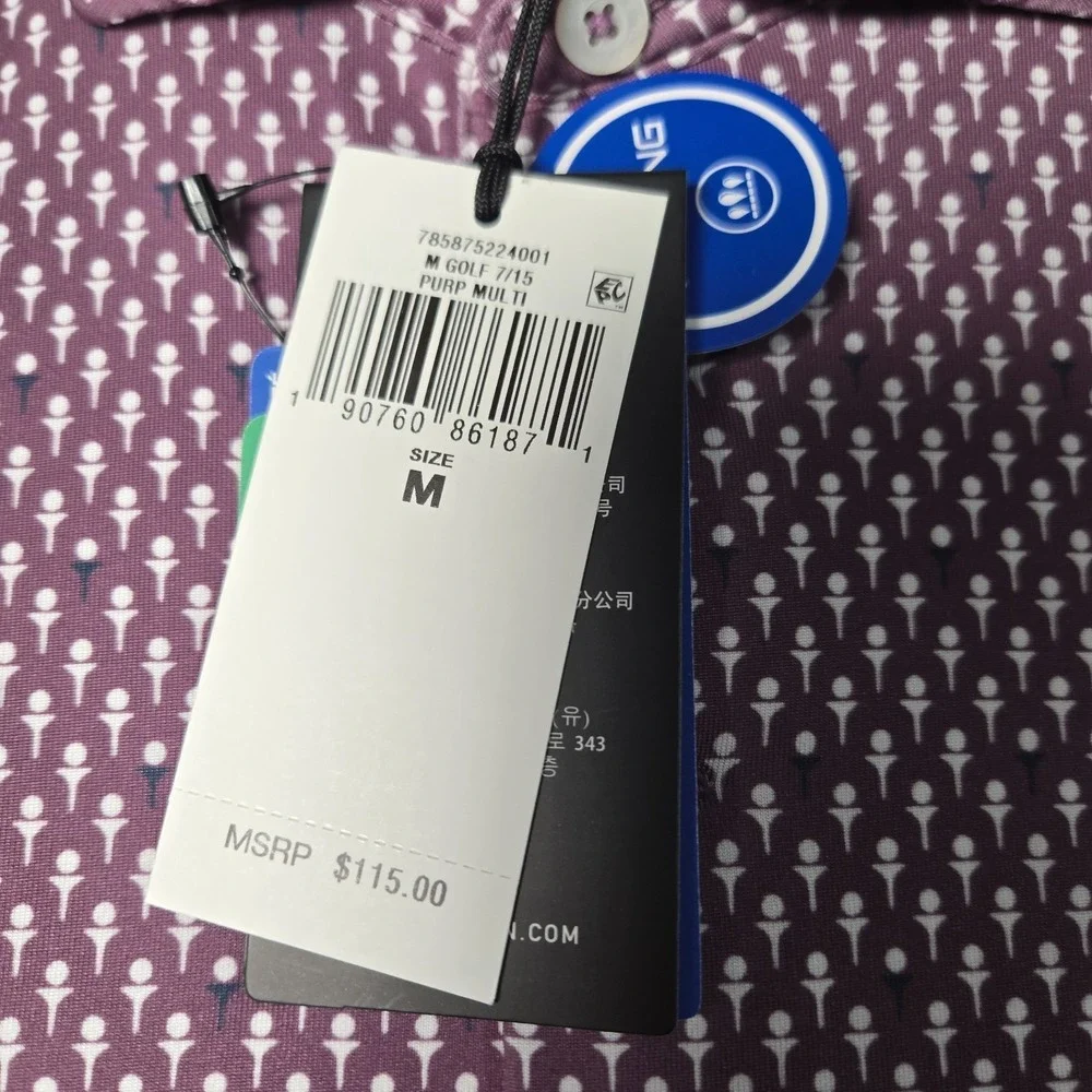 NEW NWT‎ RLX Ralph Lauren Performance Golf Polo Shirt Purple Men's Medium Golf